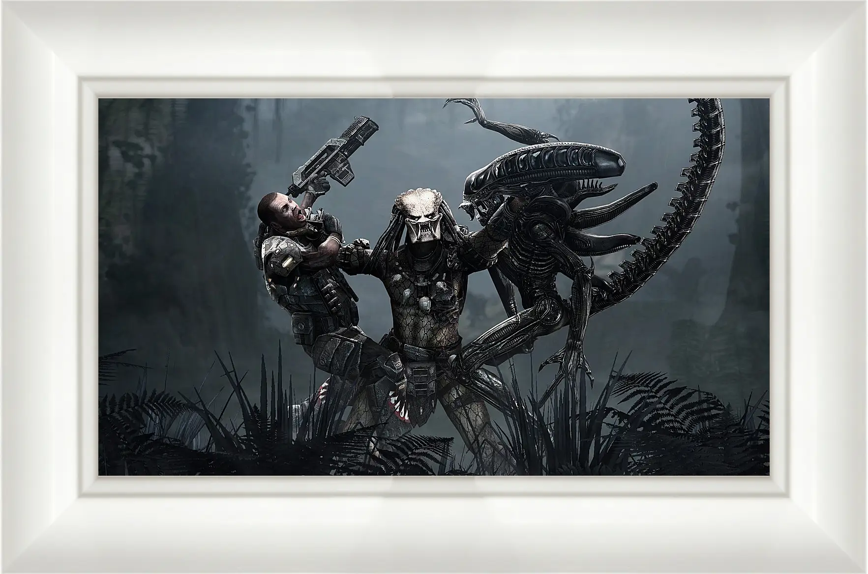 Картина в раме - aliens, predator, art
