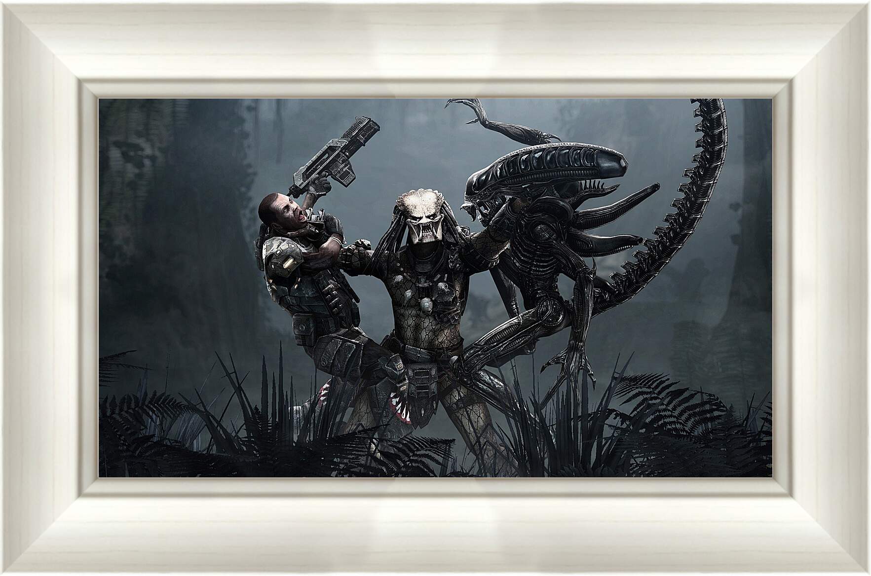 Картина в раме - aliens, predator, art
