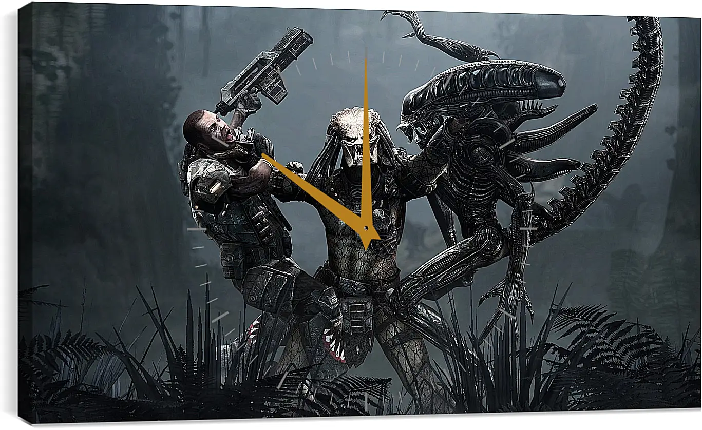 Часы картина - aliens, predator, art
