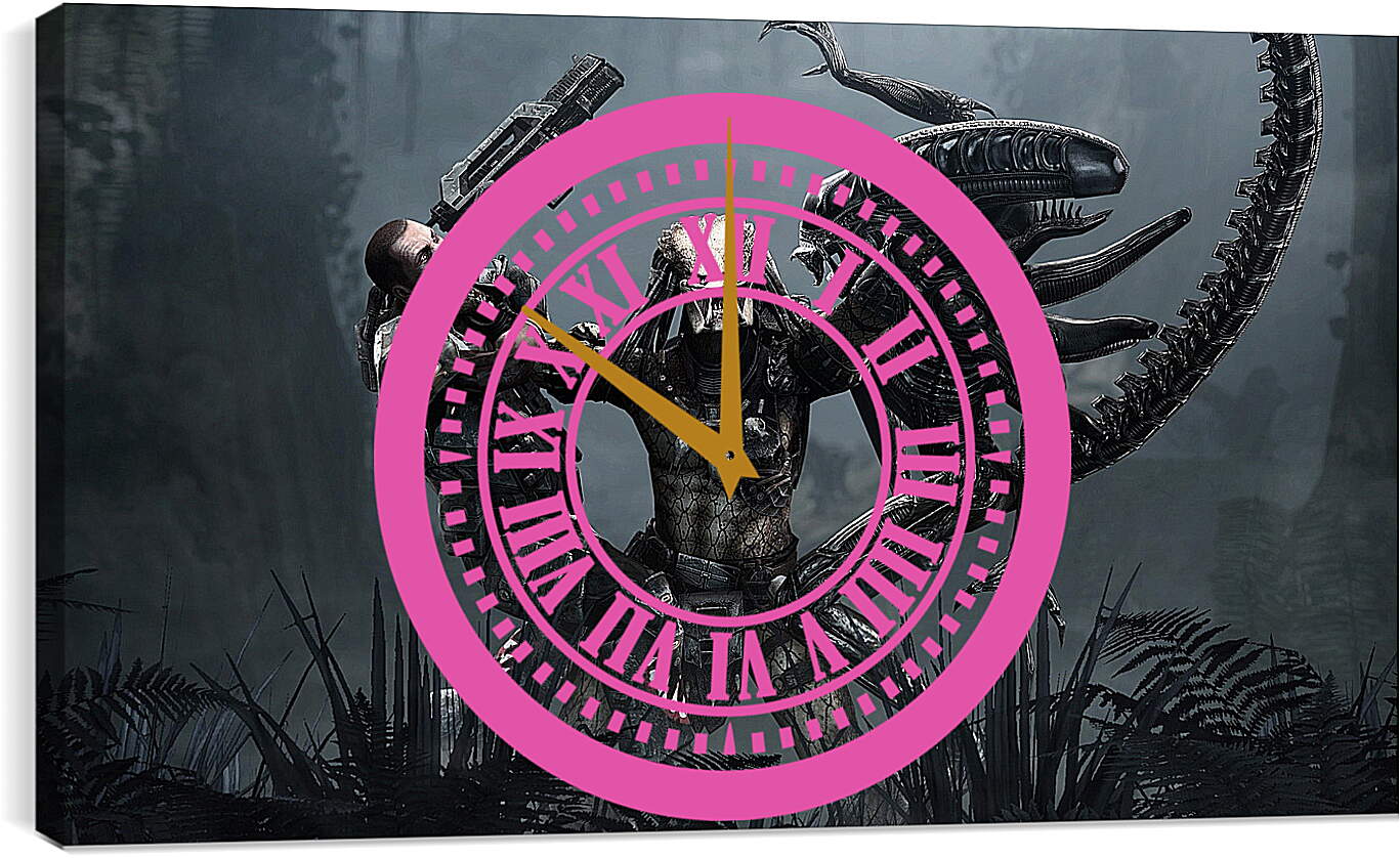 Часы картина - aliens, predator, art
