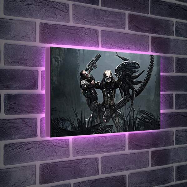 Лайтбокс световая панель - aliens, predator, art

