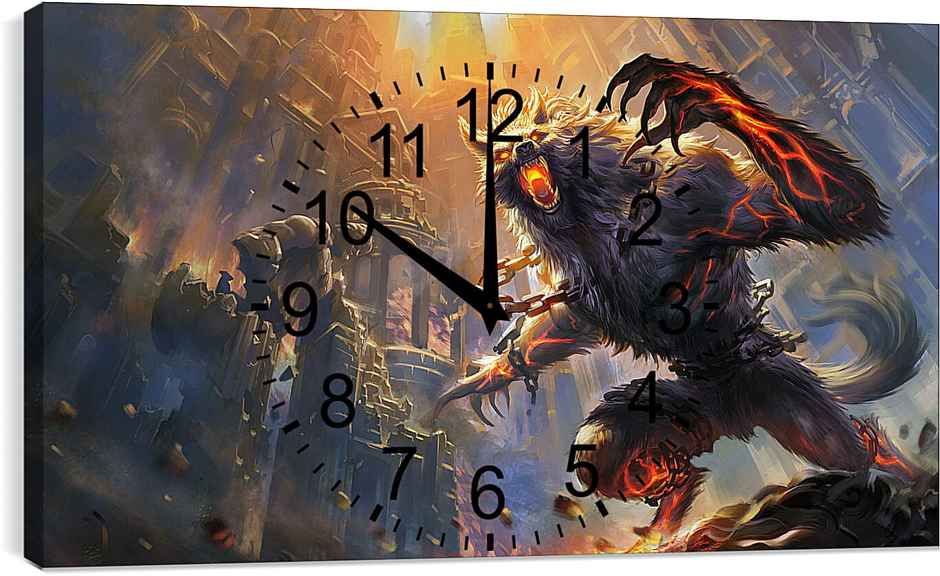 Часы картина - smite, werewolf, castle
