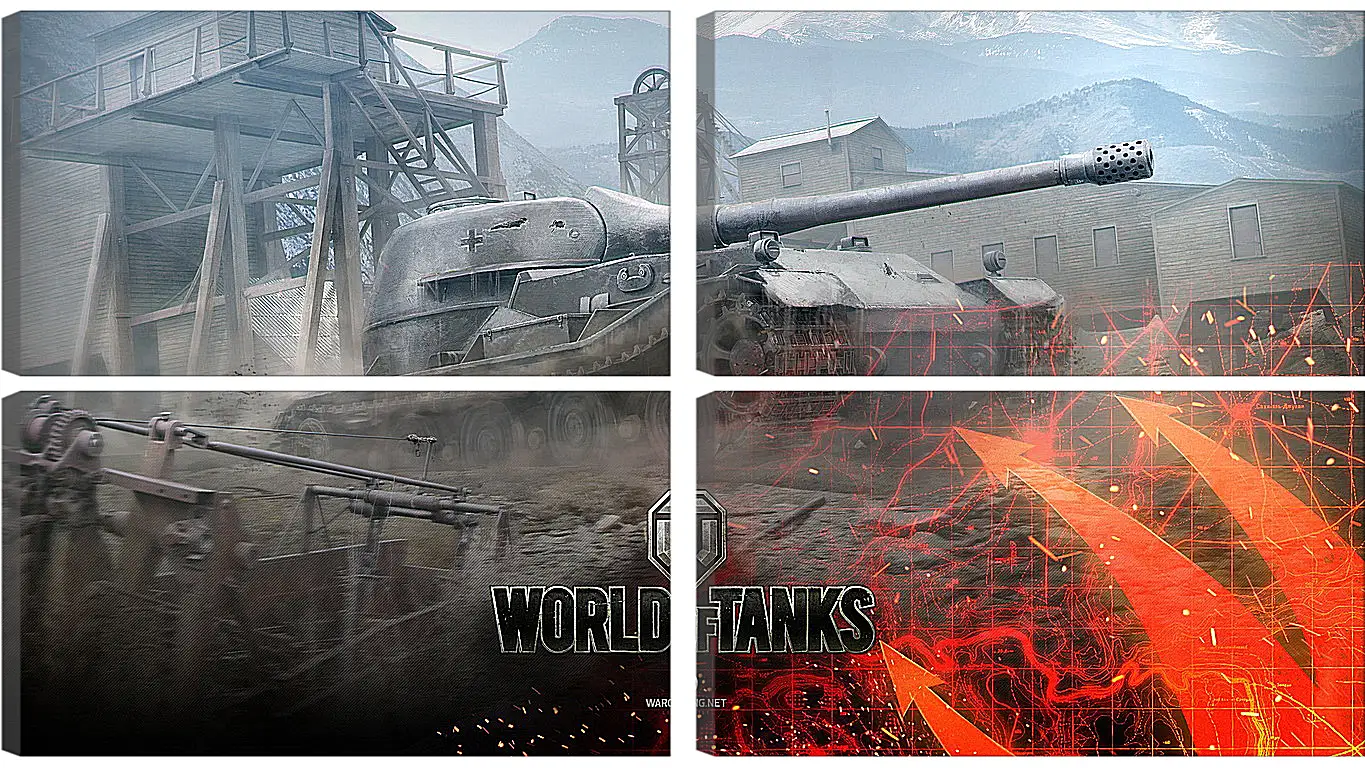 Модульная картина - world of tanks, wargaming net, wot