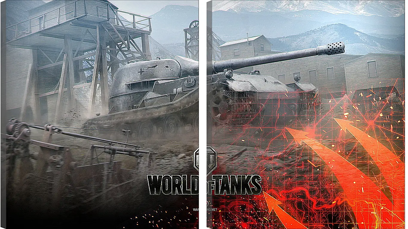 Модульная картина - world of tanks, wargaming net, wot