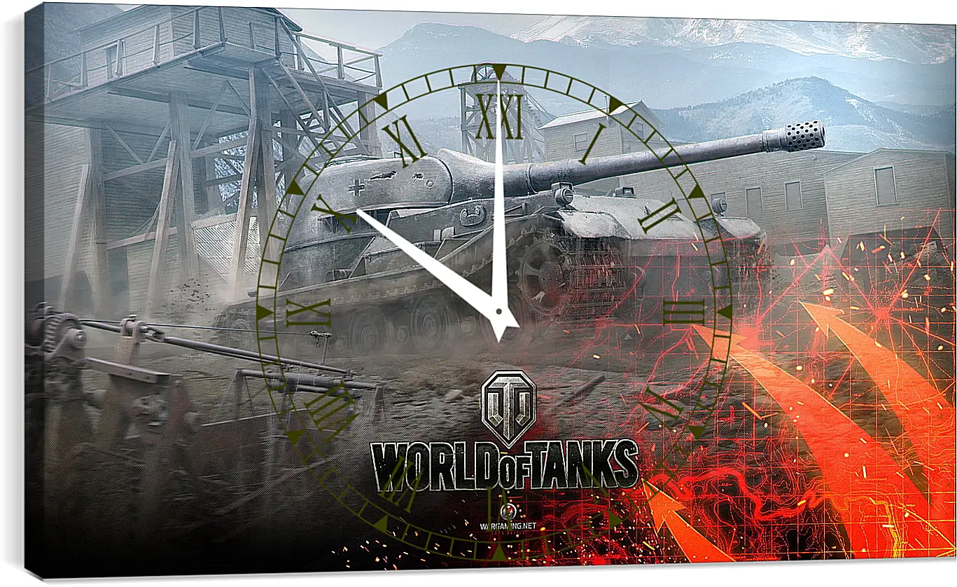 Часы картина - world of tanks, wargaming net, wot