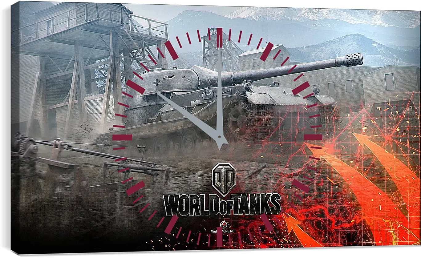 Часы картина - world of tanks, wargaming net, wot