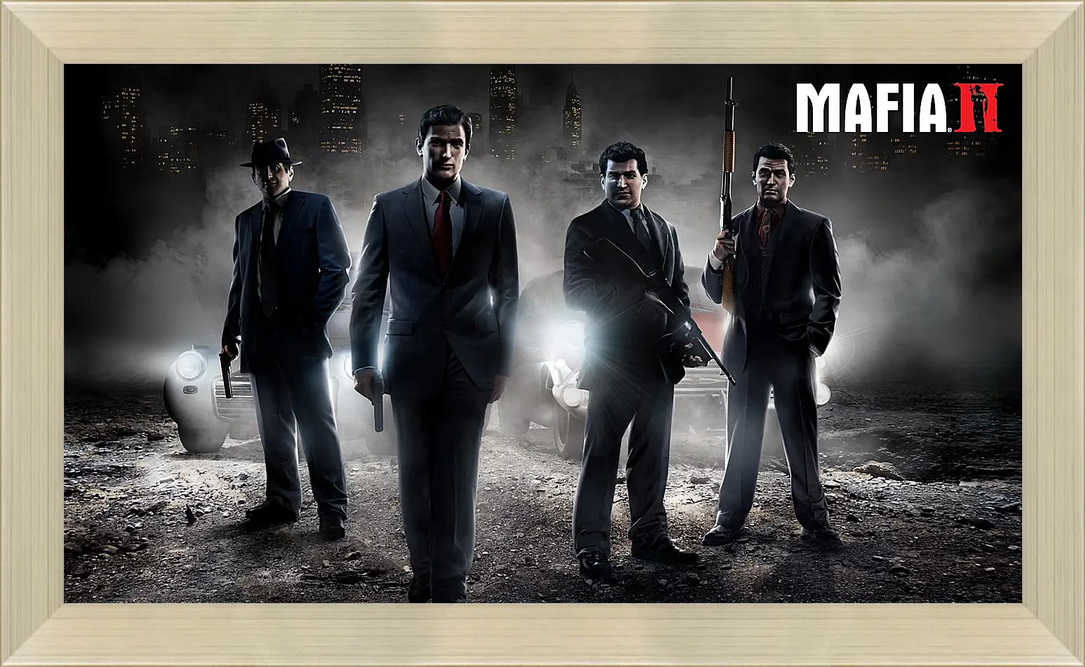 Картина в раме - mafia 2, gun, car
