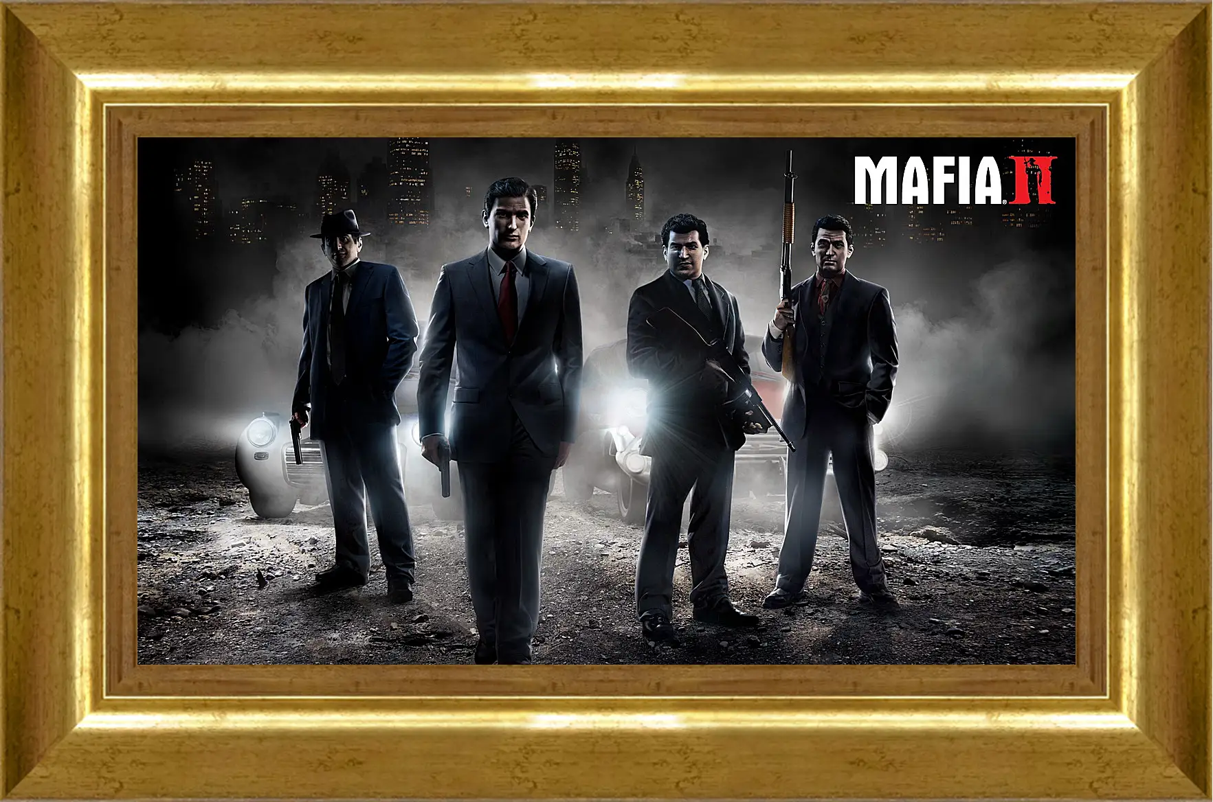 Картина в раме - mafia 2, gun, car
