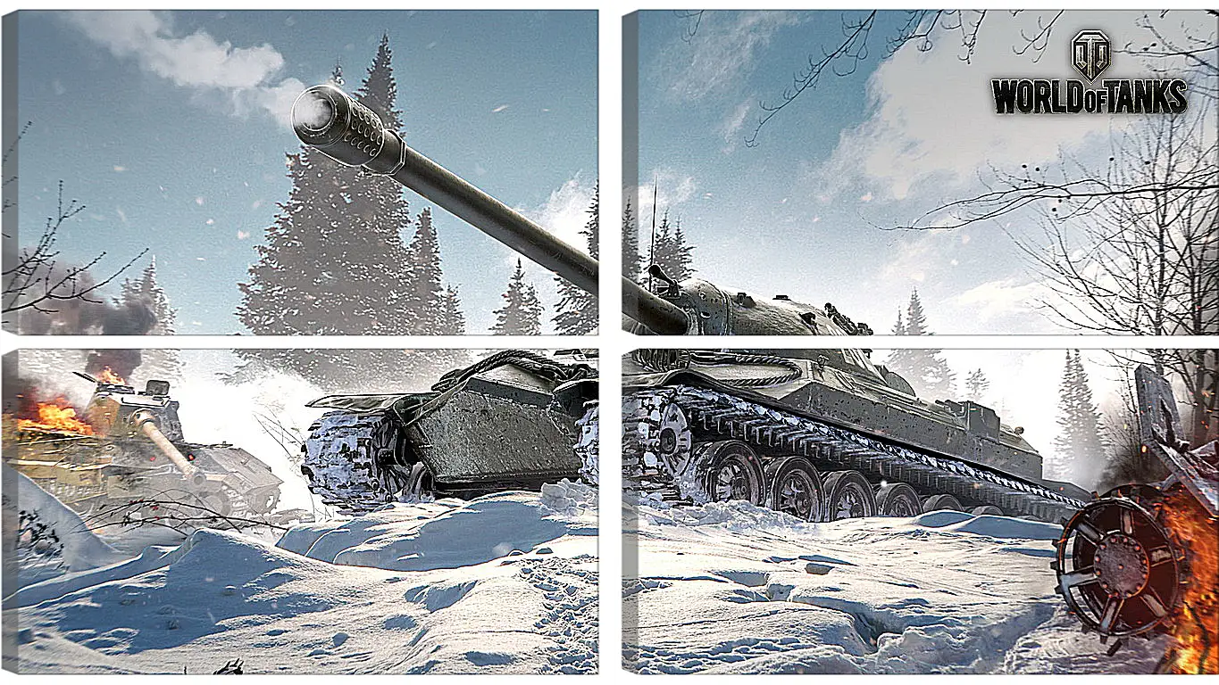 Модульная картина - world of tanks, wargaming net, wg