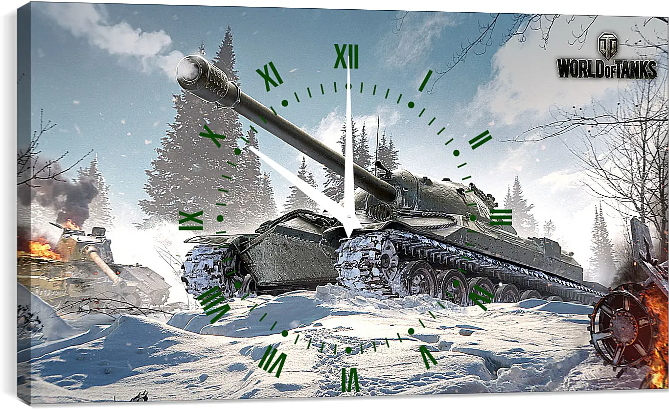Часы картина - world of tanks, wargaming net, wg