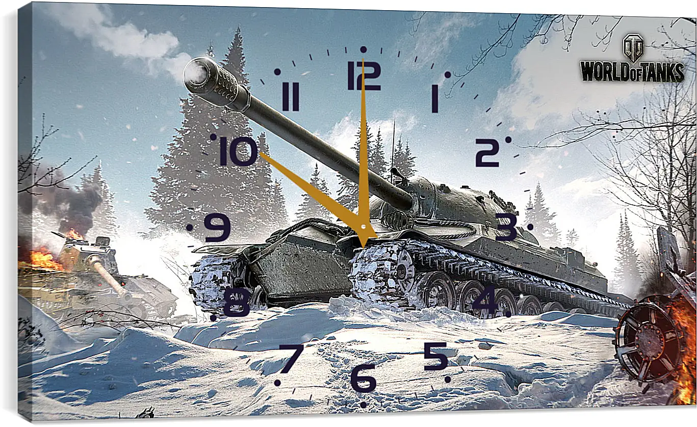 Часы картина - world of tanks, wargaming net, wg