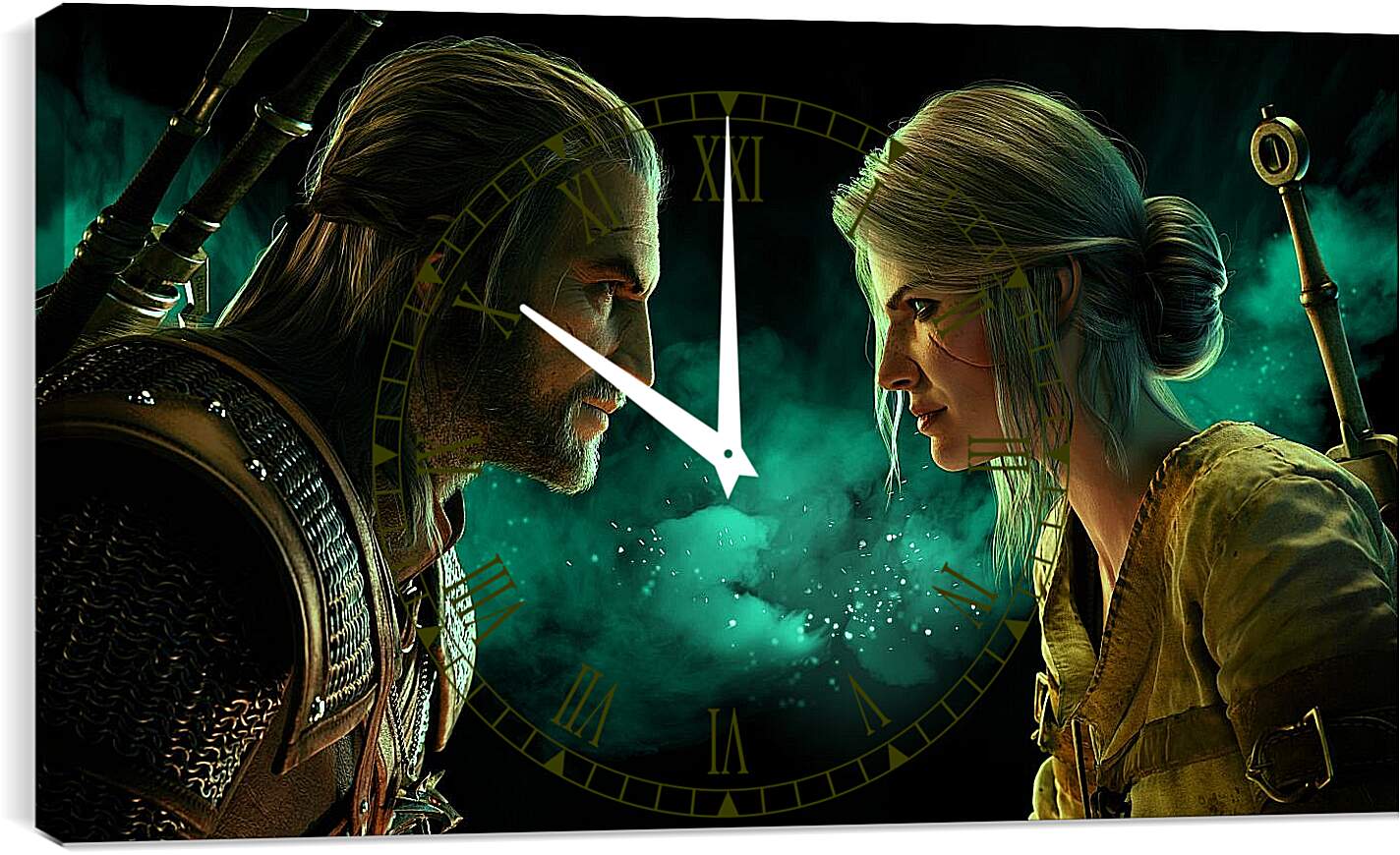 Часы картина - The Witcher 3 (Ведьмак), Геральт и Цири