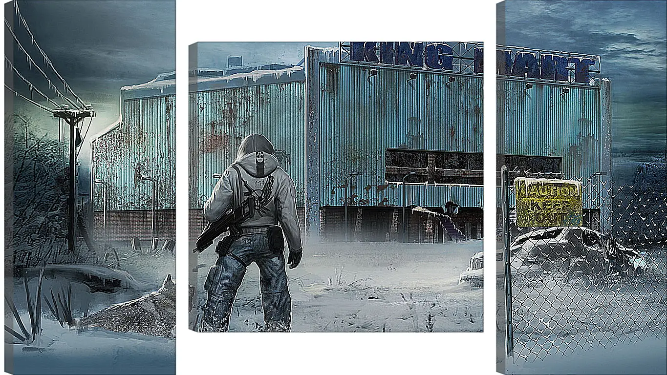 Модульная картина - the last of us, city, winter
