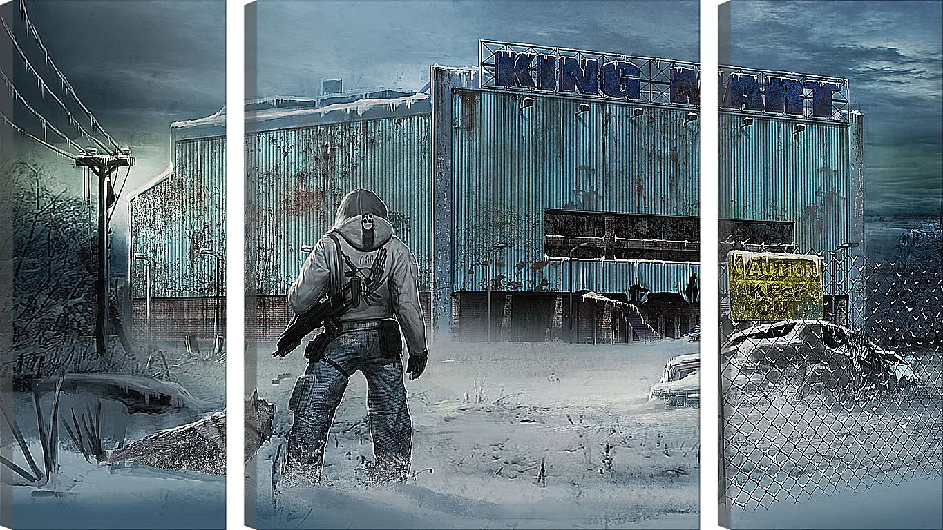 Модульная картина - the last of us, city, winter
