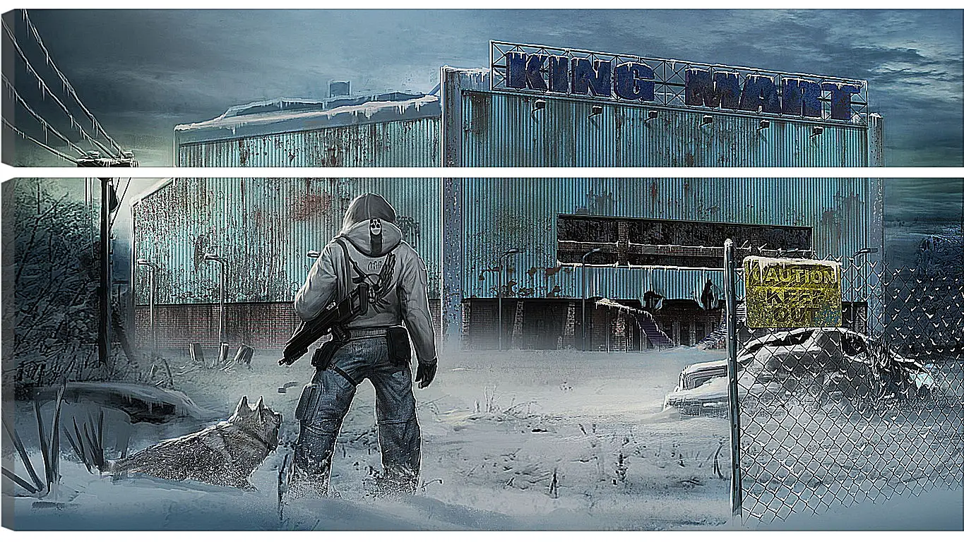 Модульная картина - the last of us, city, winter
