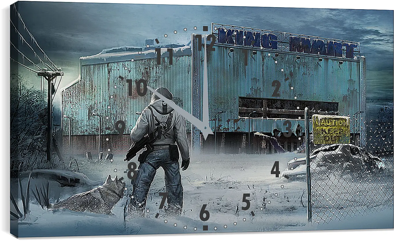 Часы картина - the last of us, city, winter
