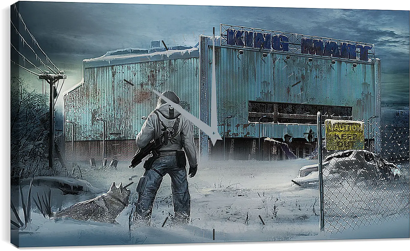 Часы картина - the last of us, city, winter
