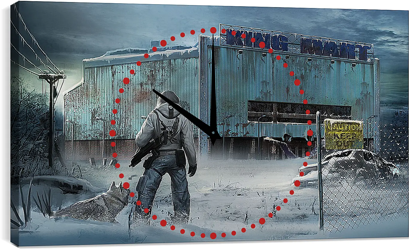 Часы картина - the last of us, city, winter
