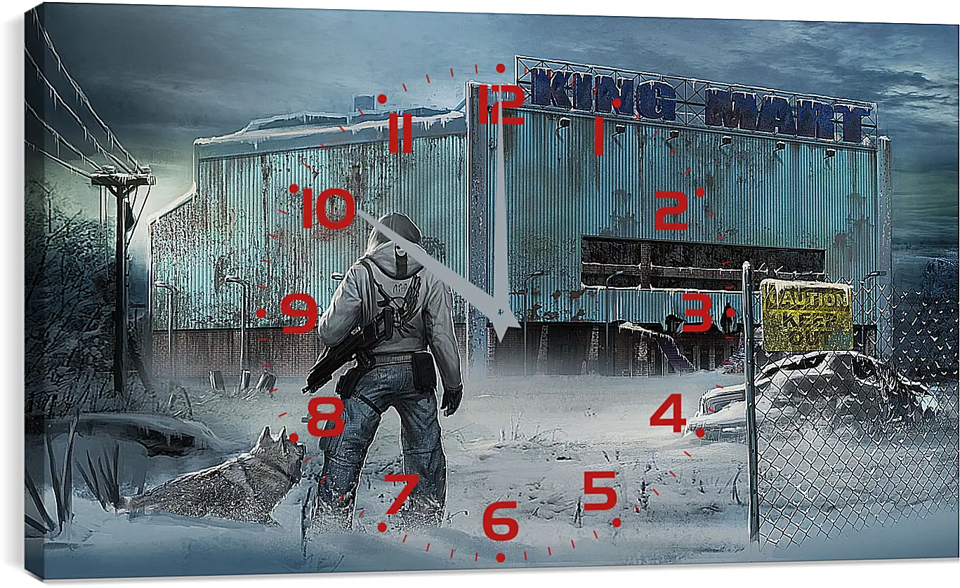 Часы картина - the last of us, city, winter
