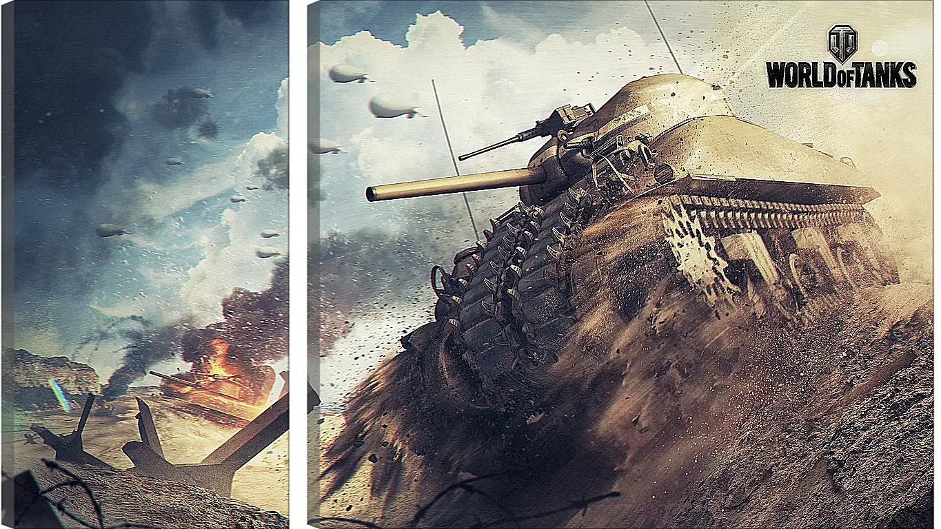 Модульная картина - world of tanks, tank, m4 sherman