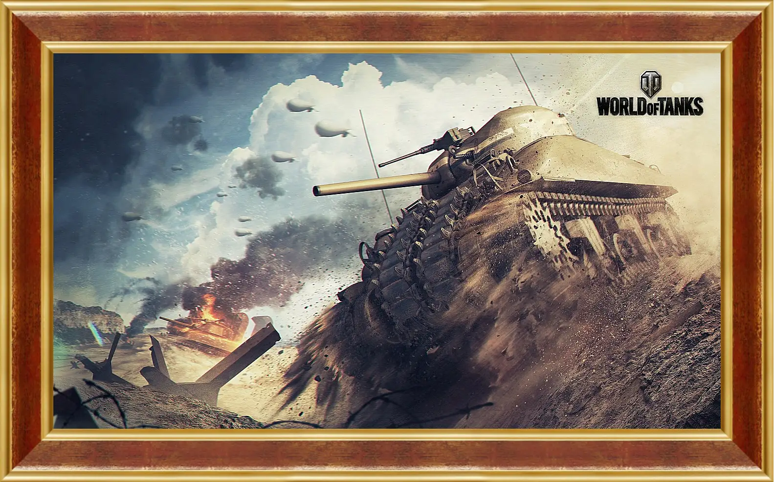 Картина в раме - world of tanks, tank, m4 sherman