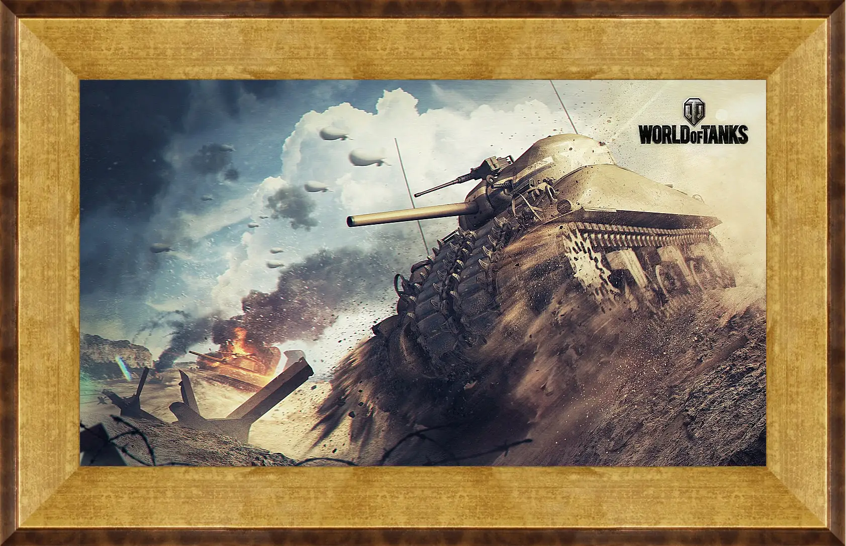 Картина в раме - world of tanks, tank, m4 sherman