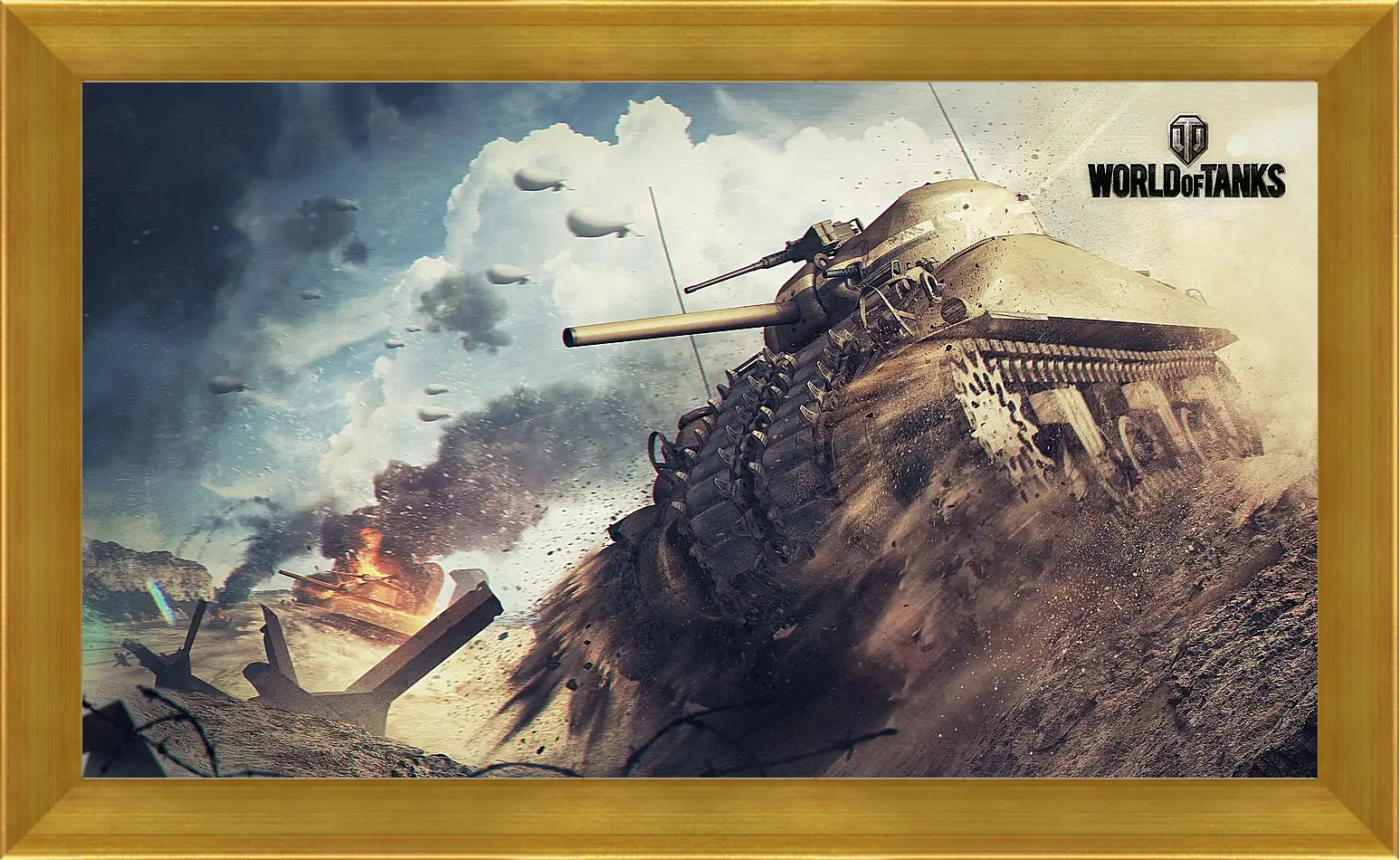 Картина в раме - world of tanks, tank, m4 sherman