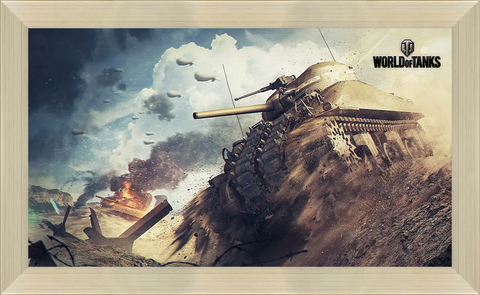 Картина в раме - world of tanks, tank, m4 sherman