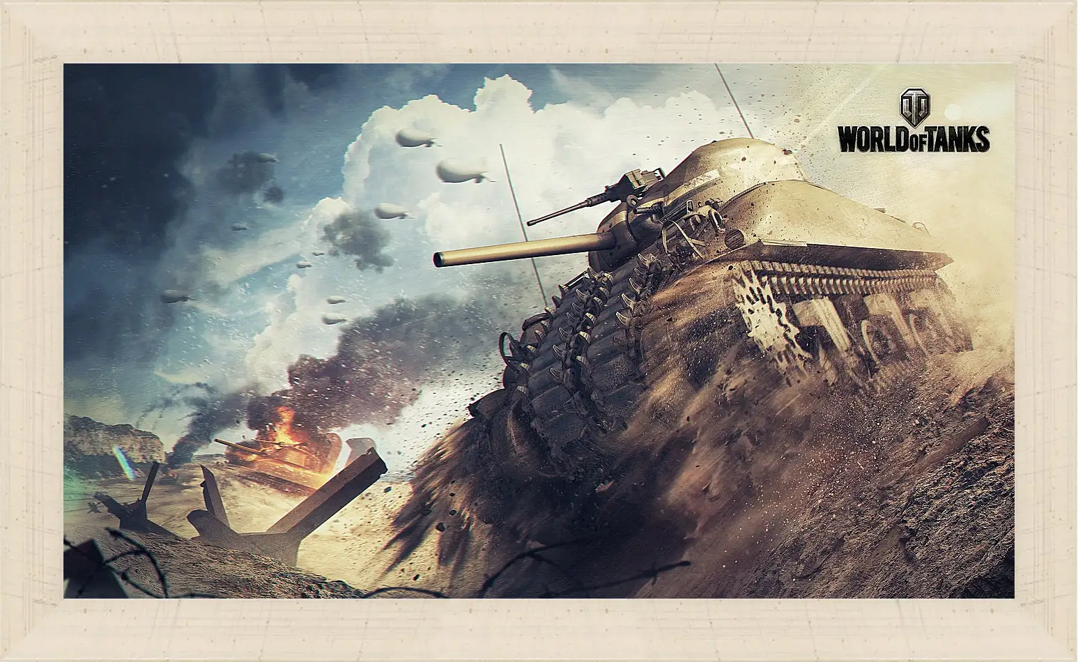 Картина в раме - world of tanks, tank, m4 sherman