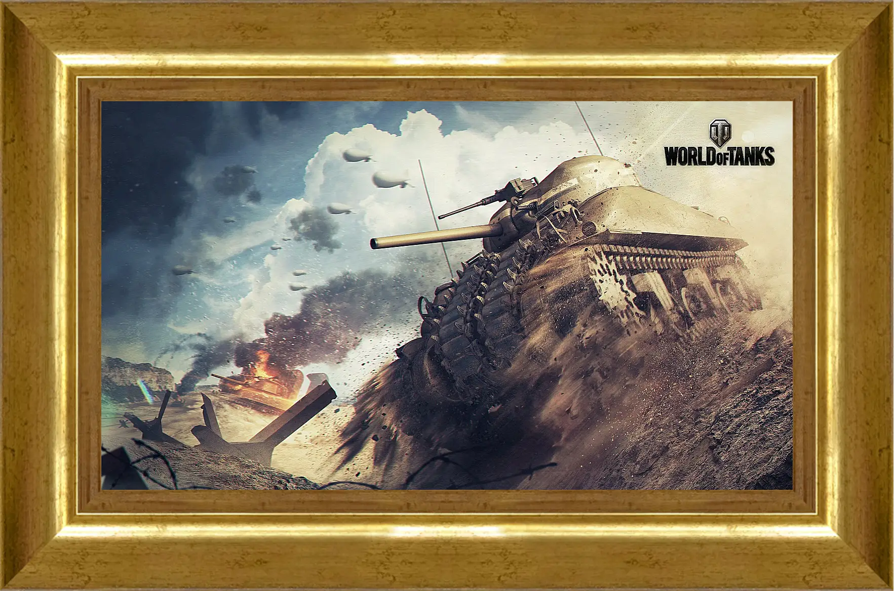 Картина в раме - world of tanks, tank, m4 sherman