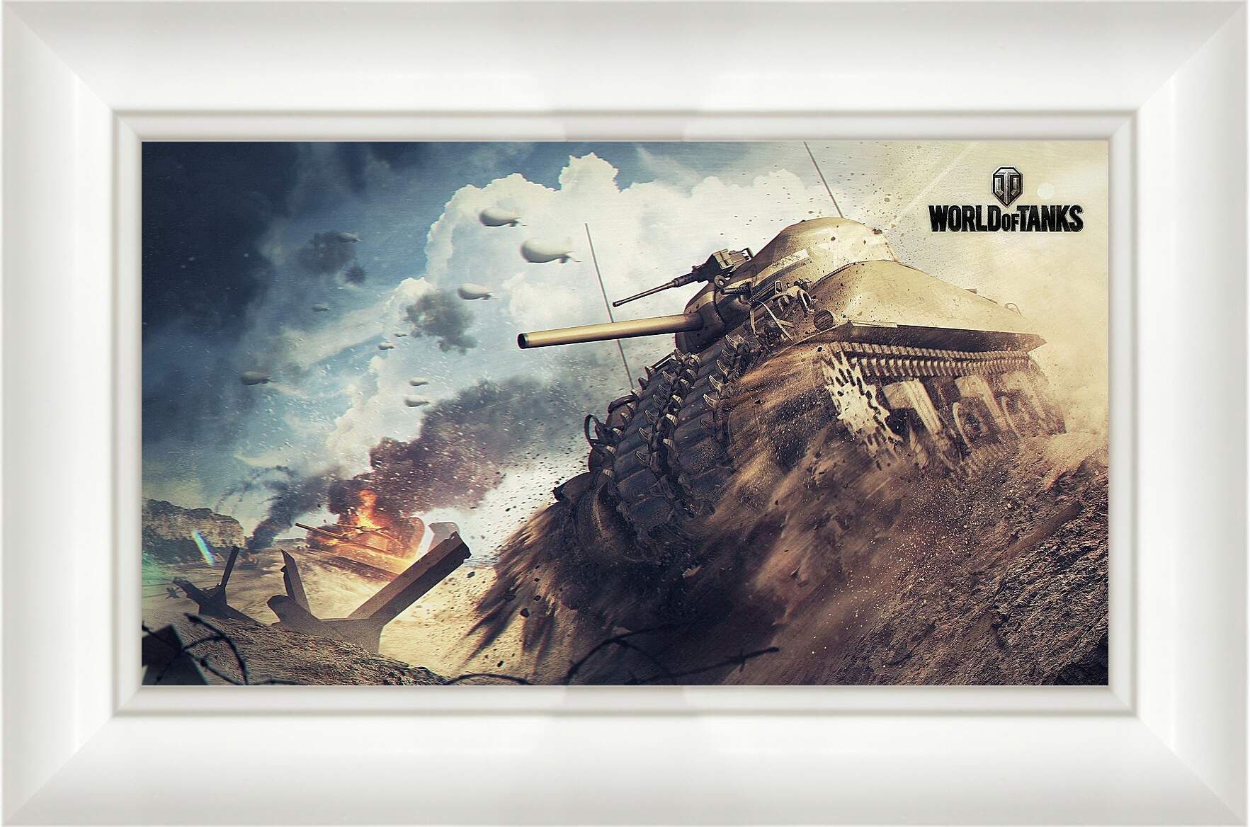 Картина в раме - world of tanks, tank, m4 sherman