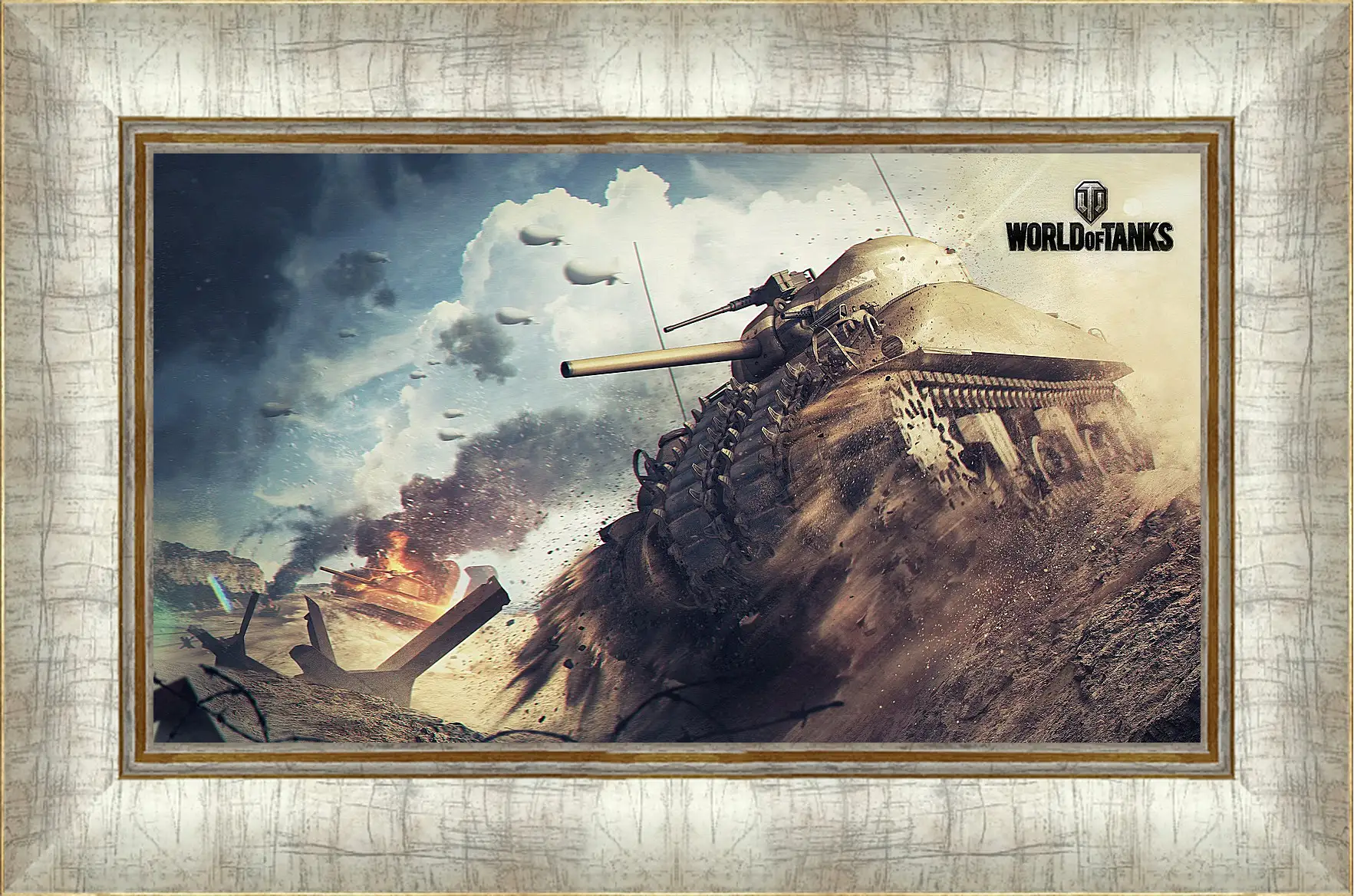 Картина в раме - world of tanks, tank, m4 sherman