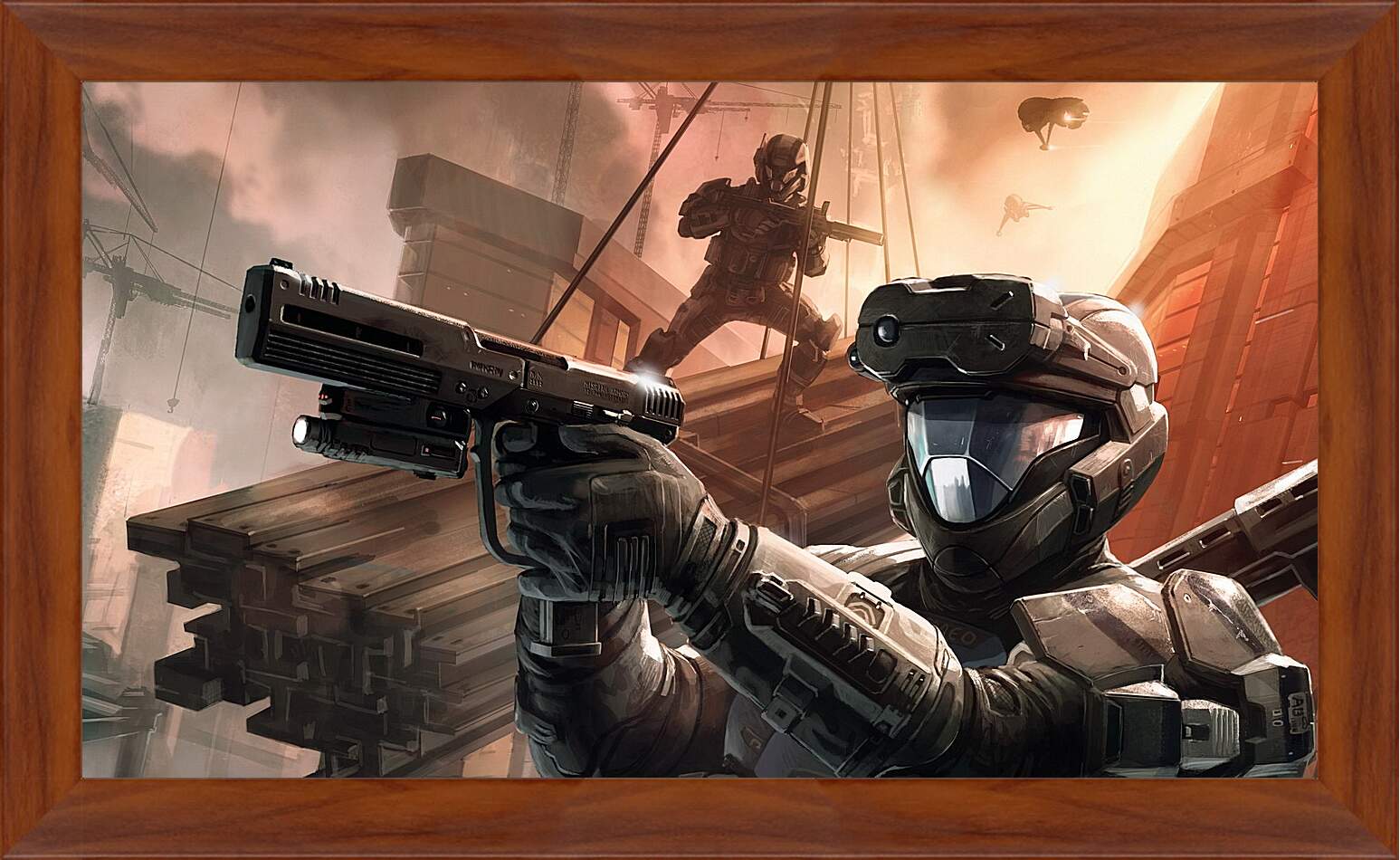 Картина в раме - halo 3, soldiers, gun
