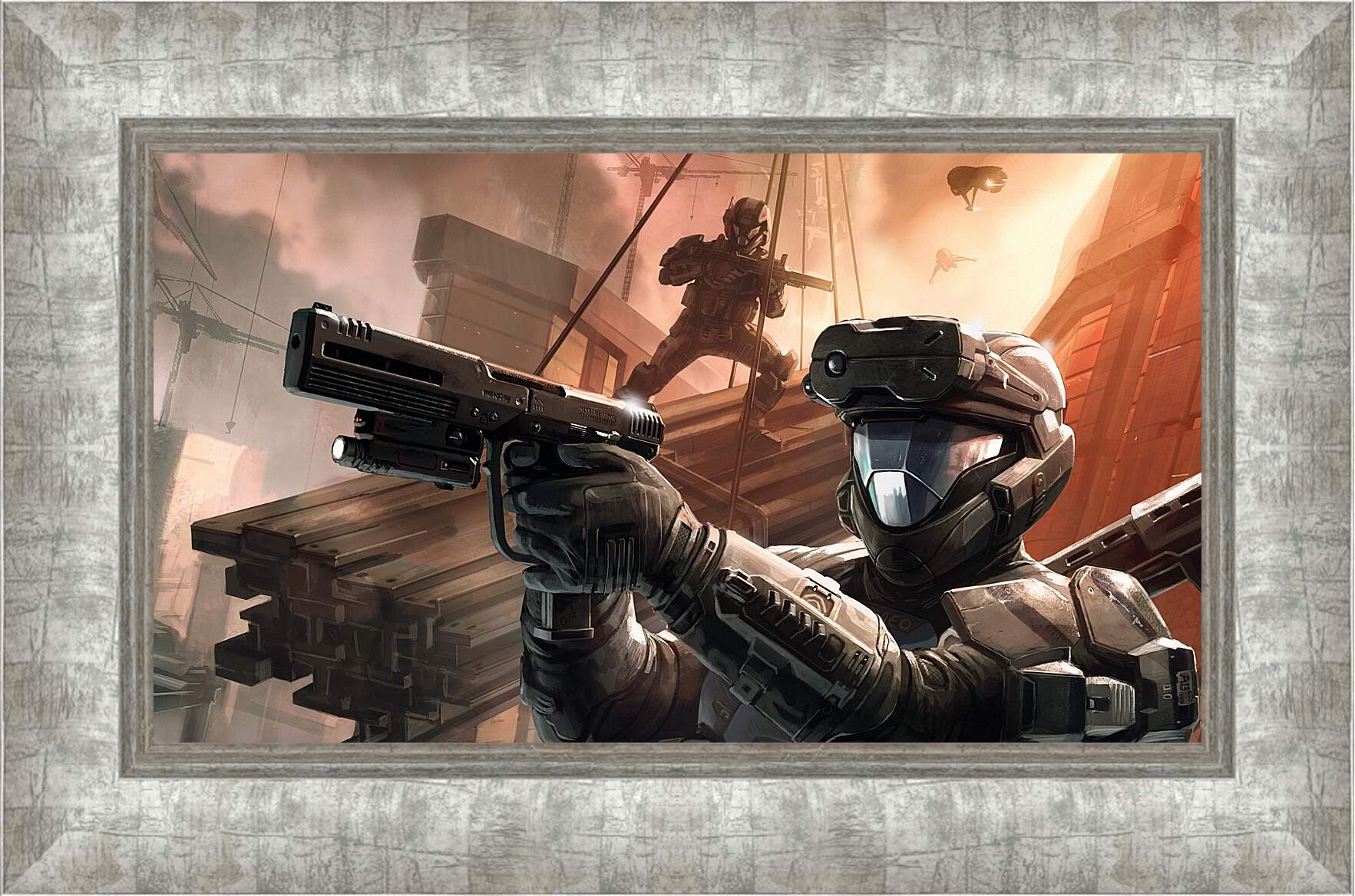 Картина в раме - halo 3, soldiers, gun
