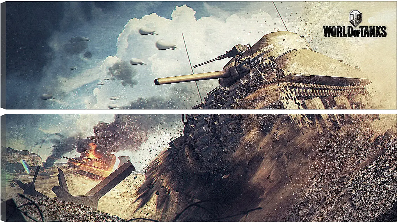 Модульная картина - world of tanks, tank, m4 sherman