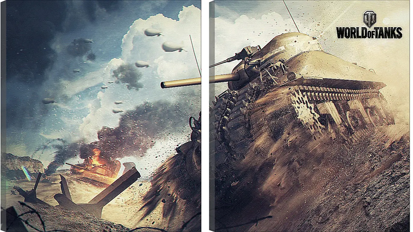 Модульная картина - world of tanks, tank, m4 sherman