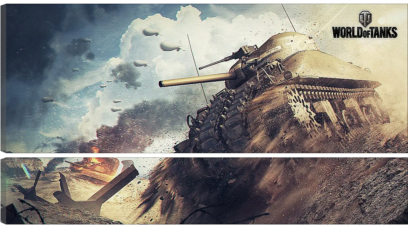 Модульная картина - world of tanks, tank, m4 sherman