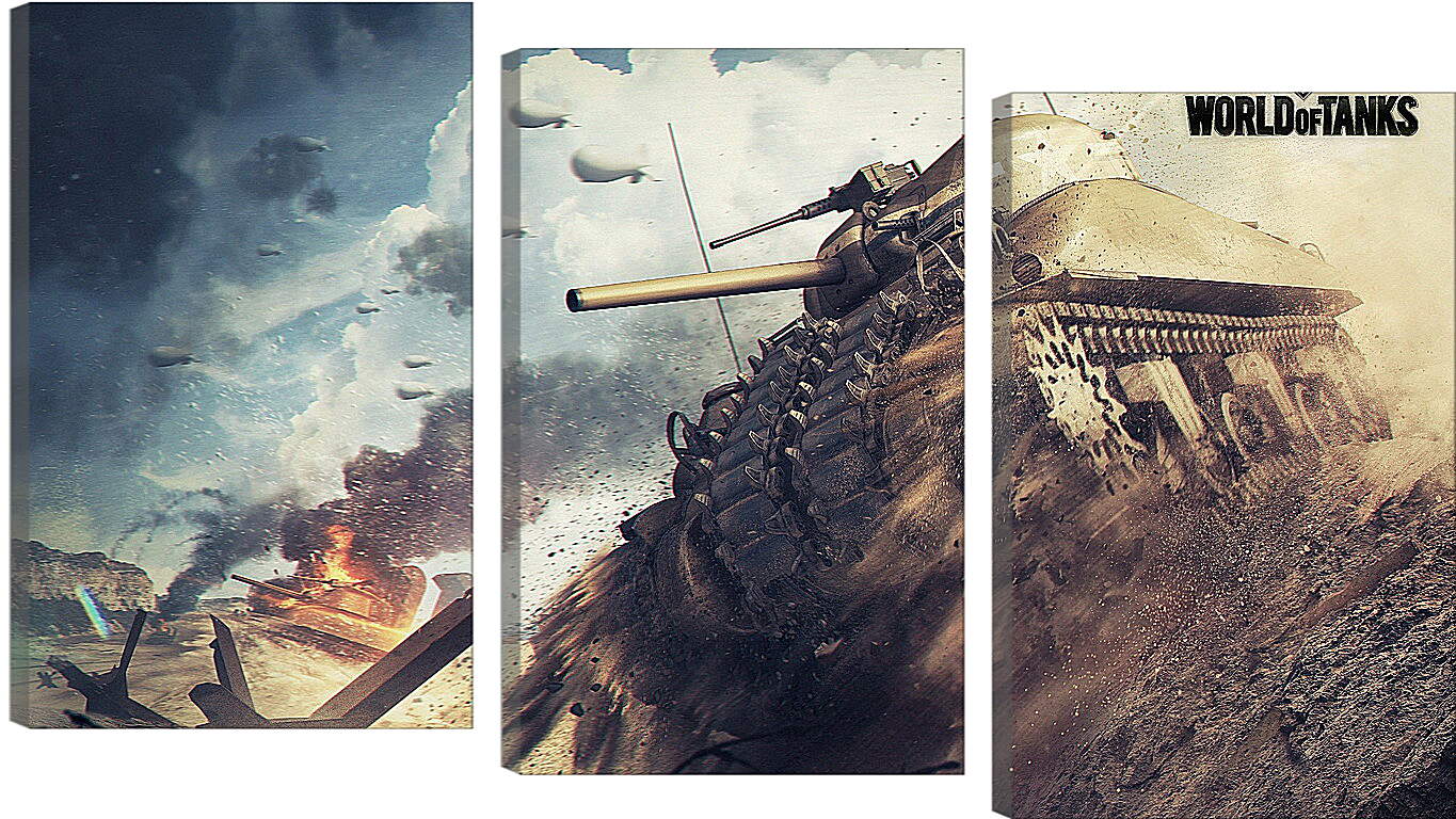 Модульная картина - world of tanks, tank, m4 sherman