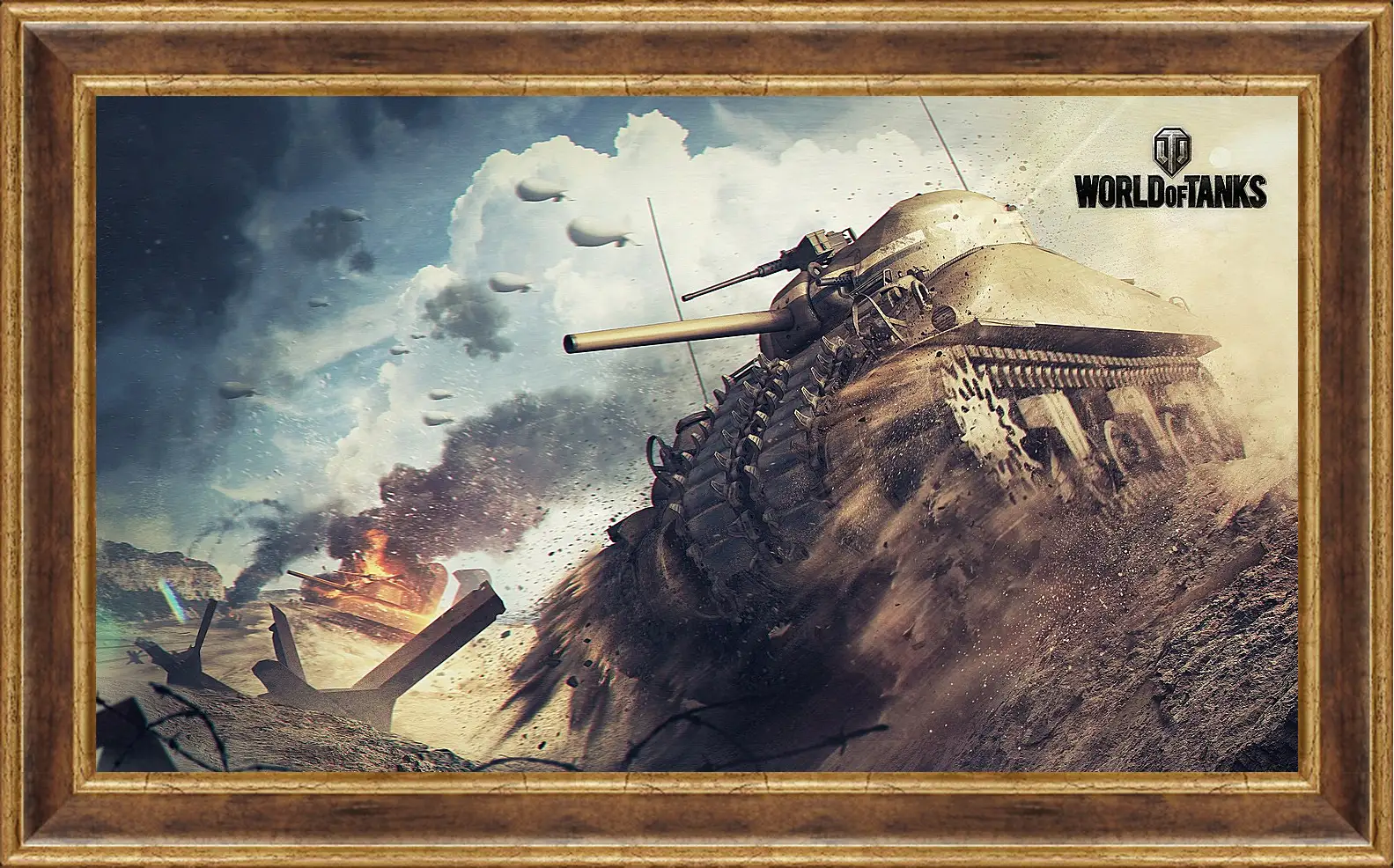 Картина в раме - world of tanks, tank, m4 sherman