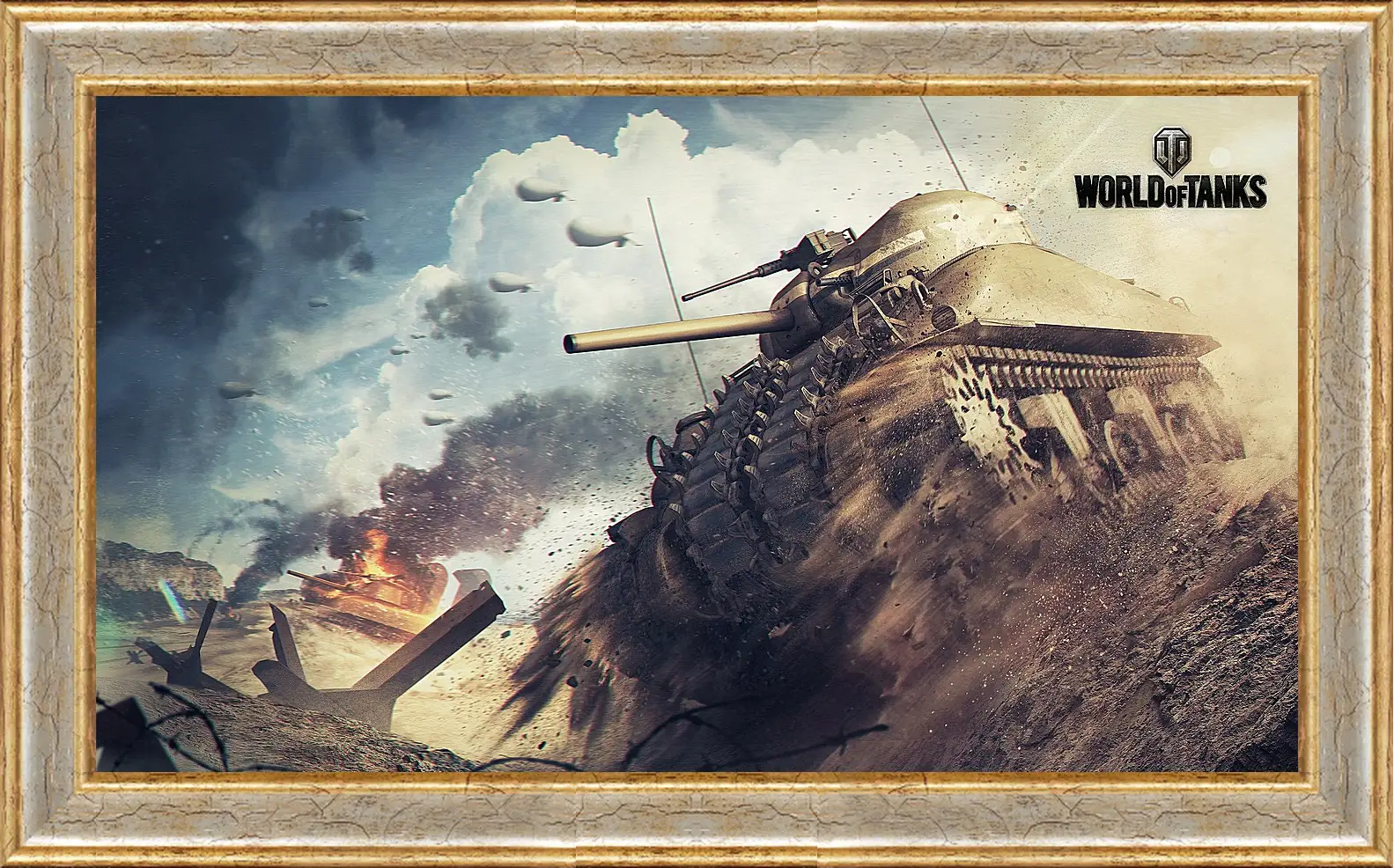 Картина в раме - world of tanks, tank, m4 sherman