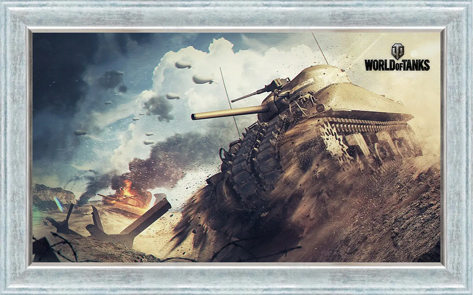 Картина в раме - world of tanks, tank, m4 sherman