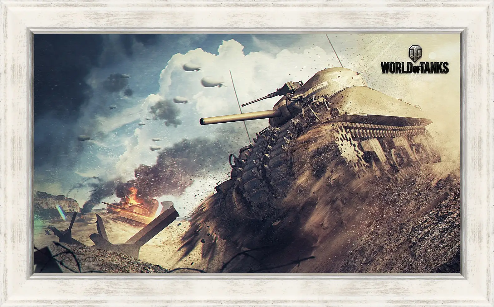 Картина в раме - world of tanks, tank, m4 sherman