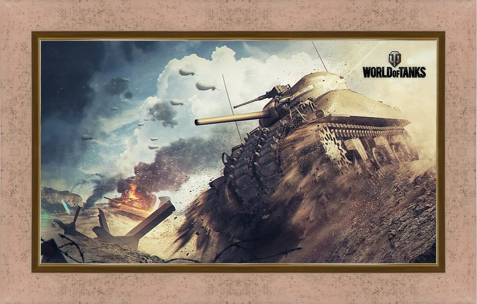 Картина в раме - world of tanks, tank, m4 sherman