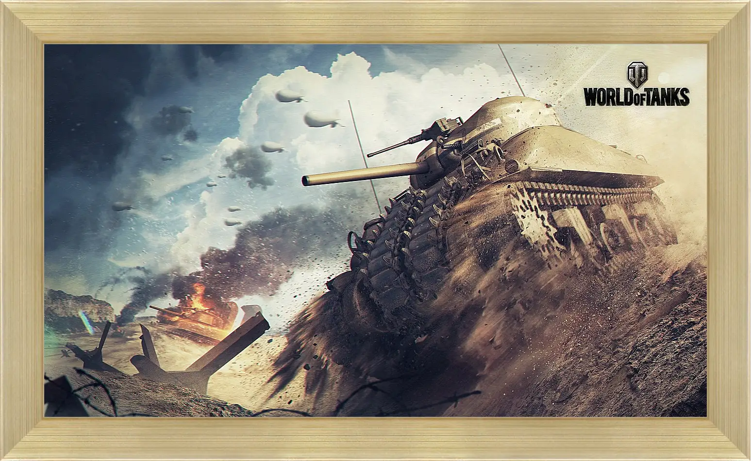 Картина в раме - world of tanks, tank, m4 sherman