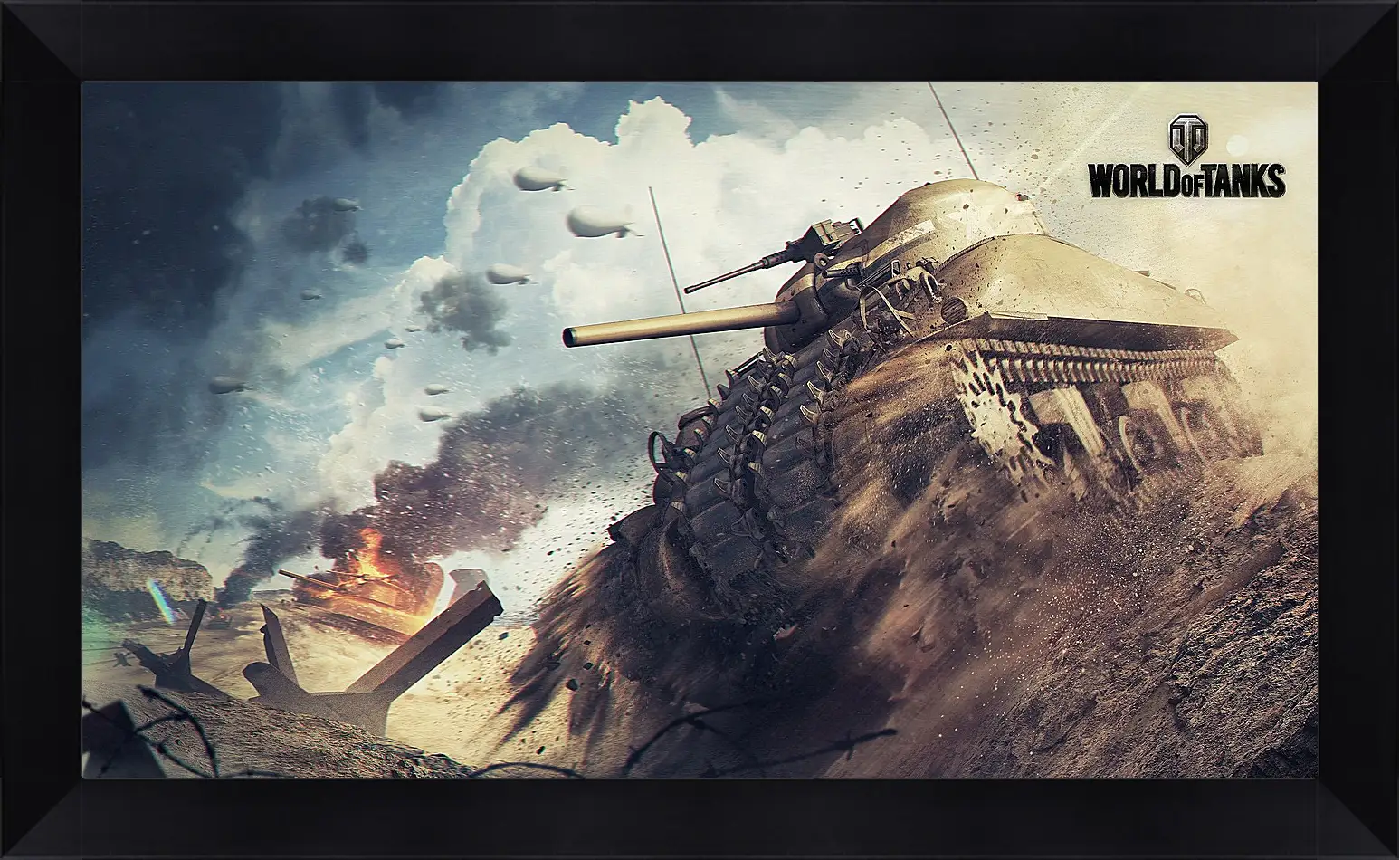 Картина в раме - world of tanks, tank, m4 sherman