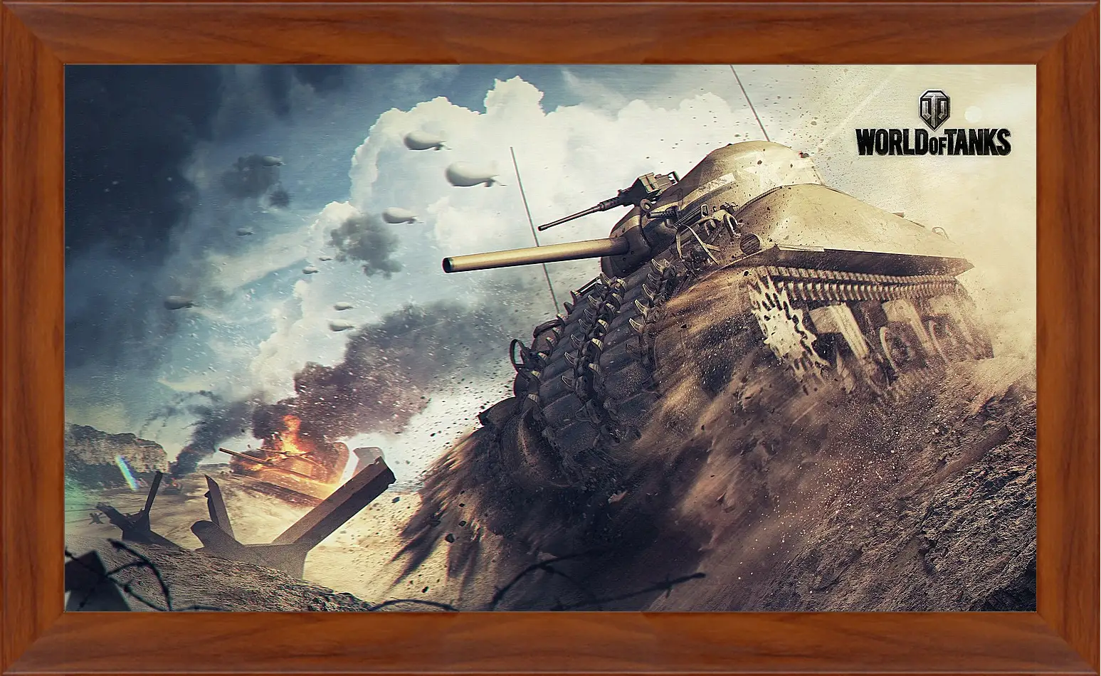 Картина в раме - world of tanks, tank, m4 sherman