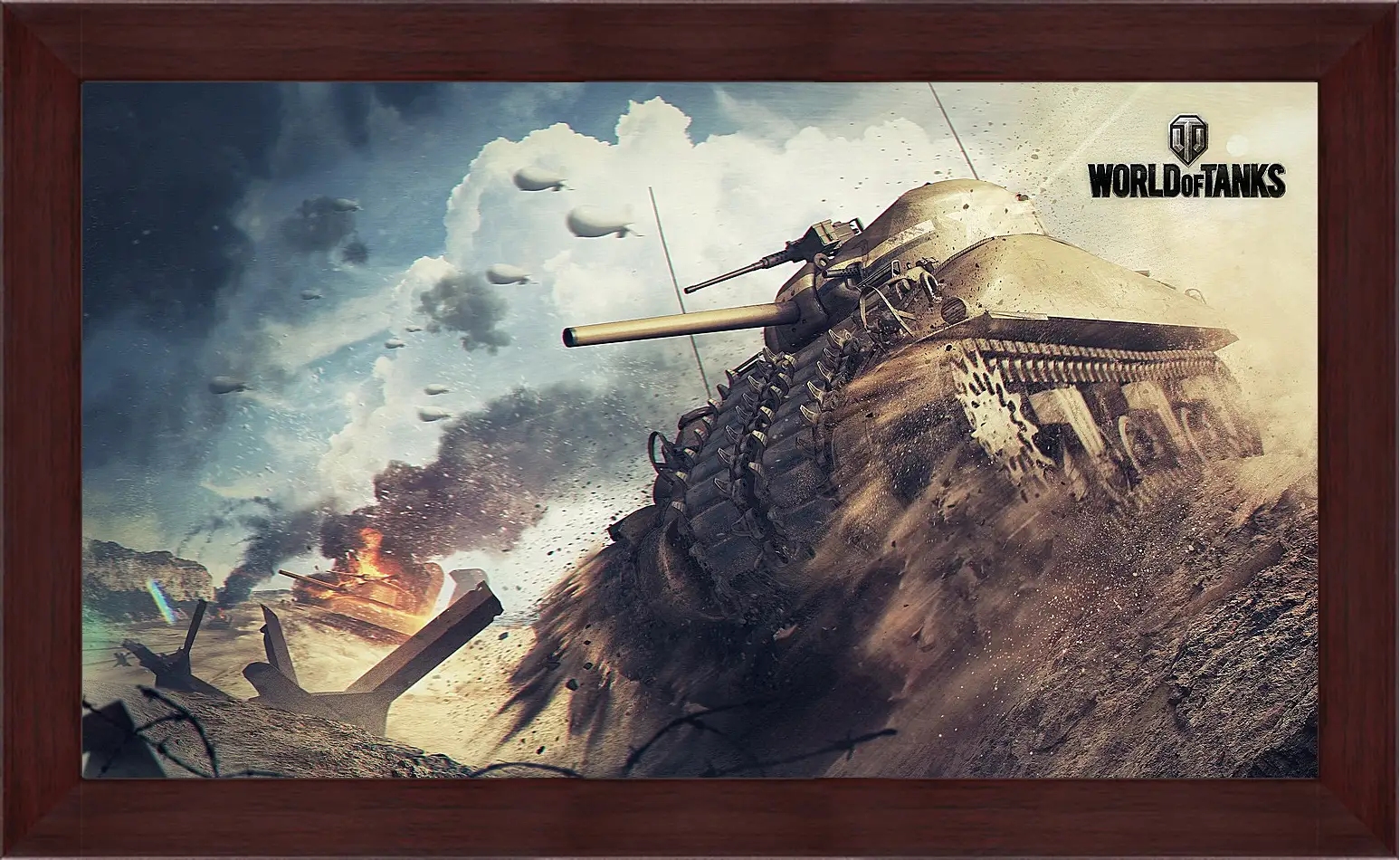 Картина в раме - world of tanks, tank, m4 sherman