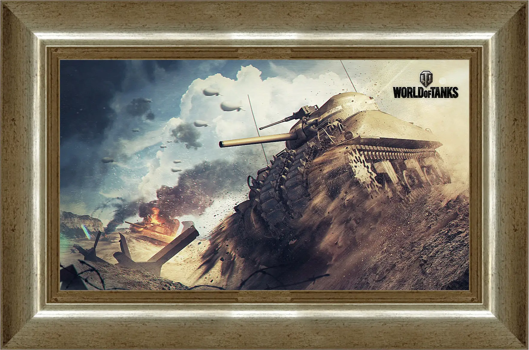 Картина в раме - world of tanks, tank, m4 sherman