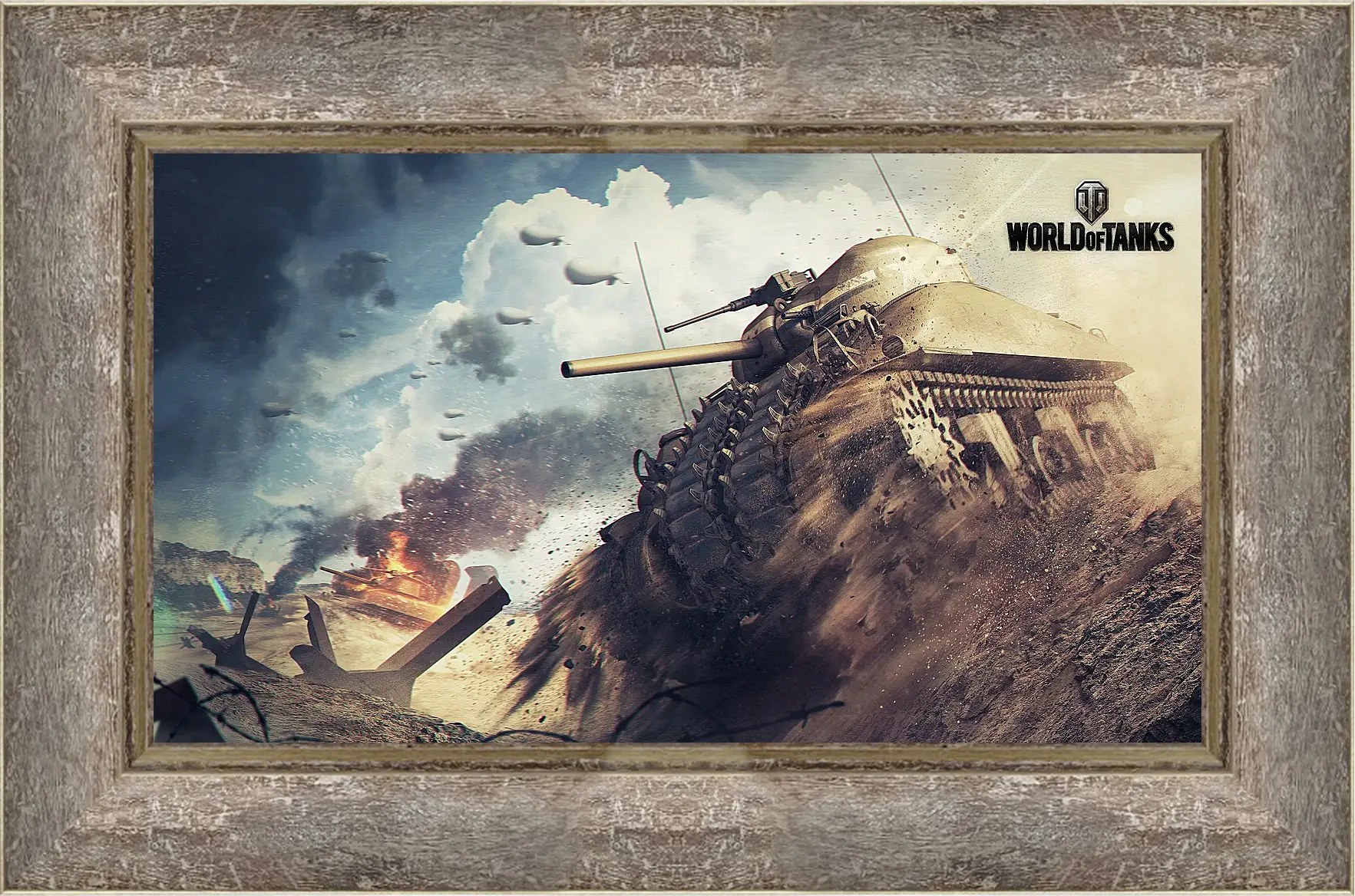 Картина в раме - world of tanks, tank, m4 sherman