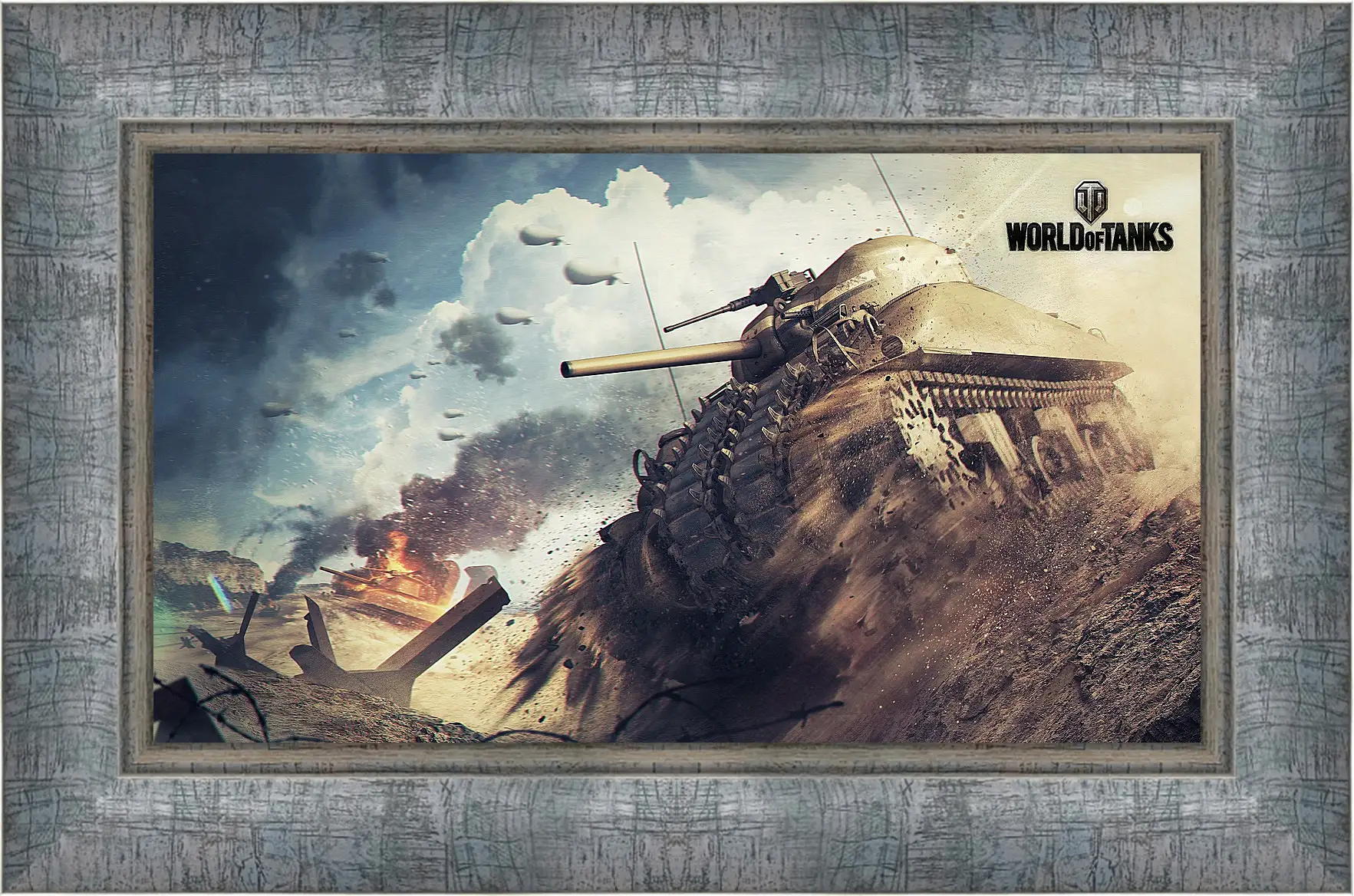 Картина в раме - world of tanks, tank, m4 sherman